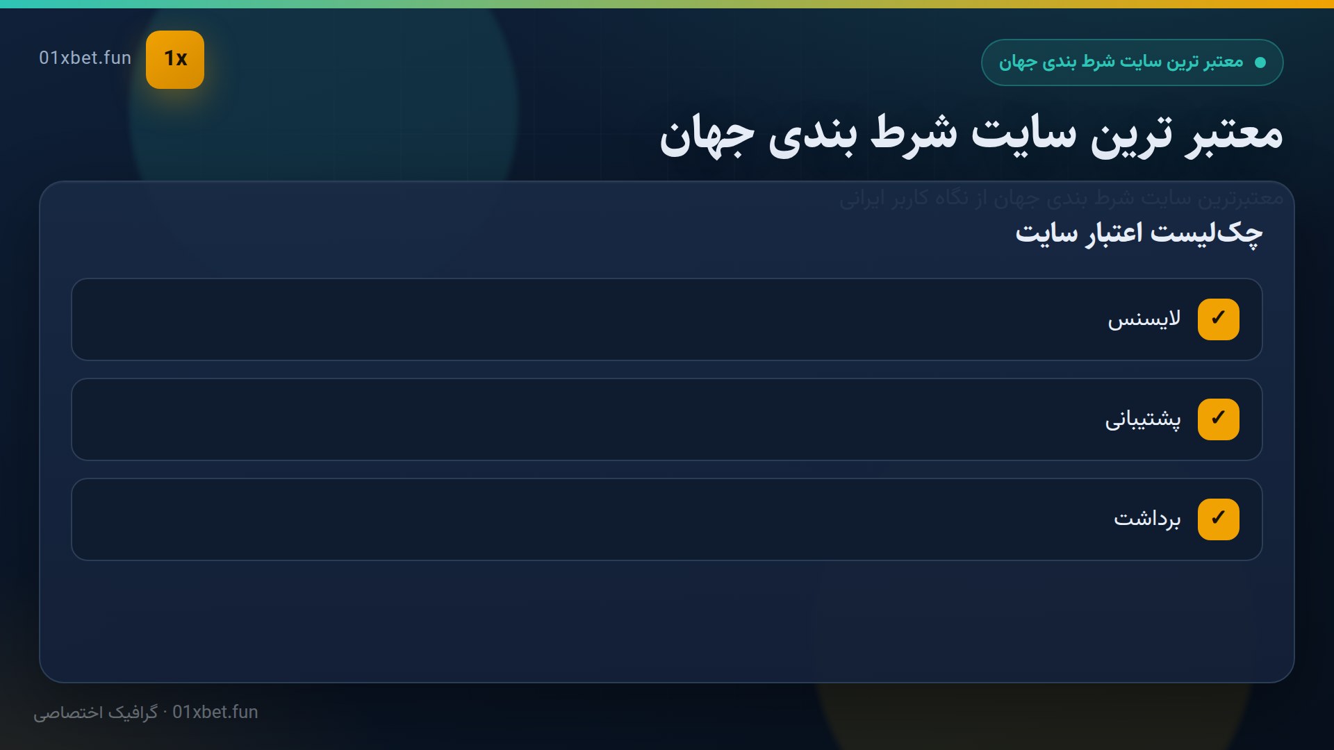 چک‌لیست اعتبارسنجی سایت شرط بندی